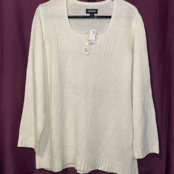 NWT Avenue size 18/20 Women’s cream pullover sweater - Picture 4 of 8